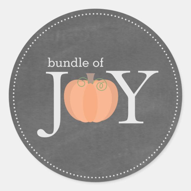 Bundle of Joy Chalkboard Pumpkin Fall Baby Sticker (Vorderseite)