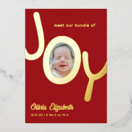 Bundle of JOY Real Gold Foil Foto Birth Folien Feiertagskarte