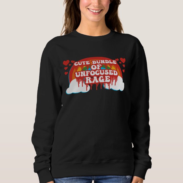 Bundle Of Unfocused Rage Rainbow Clouds Hearts Pas Sweatshirt (Vorderseite)