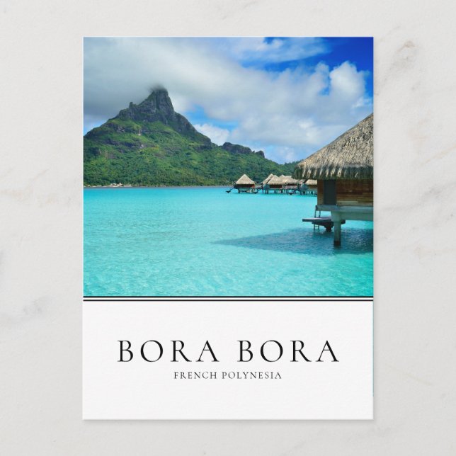 Bungalow, Bora Bora, Französisch-Polynesien Postkarte (Vorderseite)