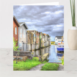 Bungalow Hafen Landschaft des Scenary Boat Dankeskarte