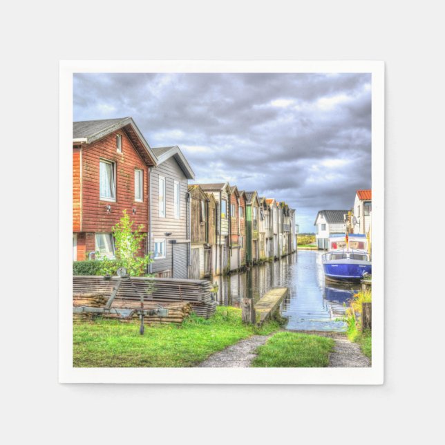 Bungalow Hafen Landschaft des Scenary Boat Serviette (Vorderseite)