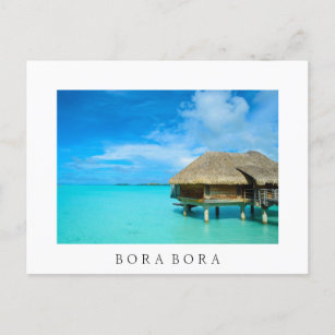 Bungalow mit Überwasser, Bora Bora, weiße Postkart Postkarte