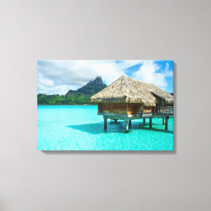 Bungalow mit Überwasser, Leinwand von Bora Bora