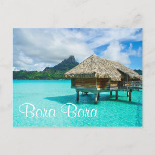 Bungalow mit Überwasser, Postkarte Bora Bora