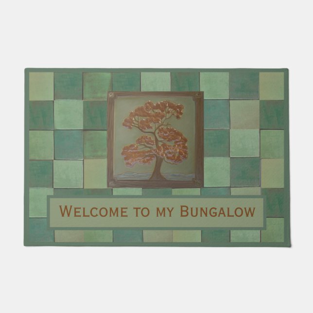 Bungalow Oak Tree Doormat Fußmatte (Vorderseite)