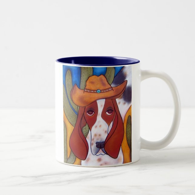 Bungalowart.com-Wüsten-Jagdhund Zwei-Ton Tasse (Rechts)