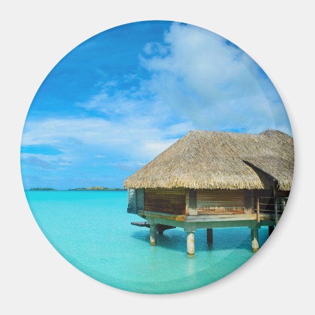 Bungalows mit Blick auf Bora Bora Magnet (Vorne)