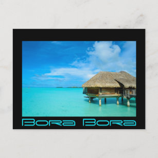 Bungalows mit Blick auf Bora Bora Postkarte