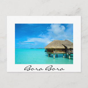 Bungalows mit Blick auf Bora Bora Postkarte