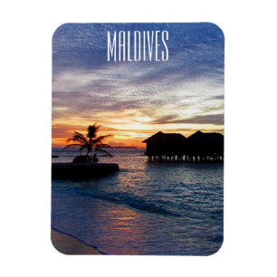 Bungalows mit Sonnenuntergang Magnet