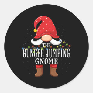 Bungee Jumg Gnome Family Pajama Runder Aufkleber