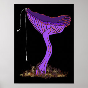 Bungee Jumping Amethyst Deceiver Mushroom Poster