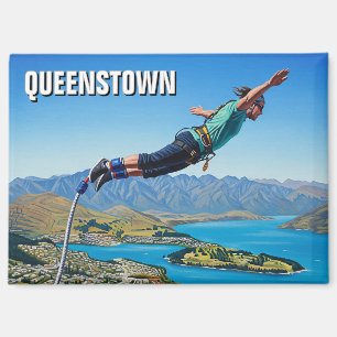 Bungee-Jumping in Queenstown Neuseeland Reise Magnet