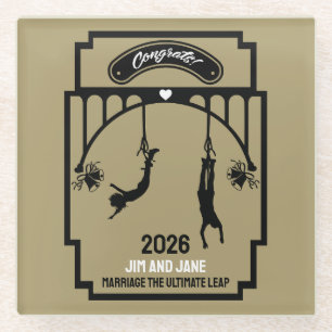 Bungee Jumping Wedding Gift Glasuntersetzer
