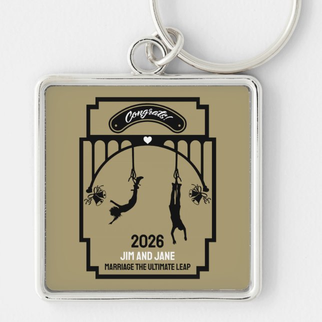 Bungee Jumping Wedding Gift Schlüsselanhänger (Vorne)