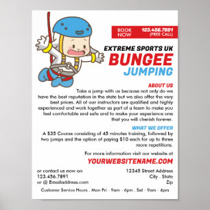 Bunjee Cartoon - Bungee Jumping Course Werbung Poster