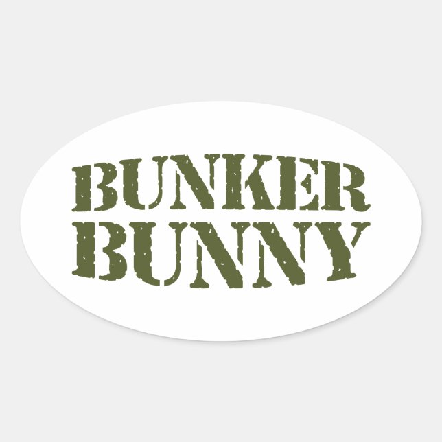 BUNKER BUNNY OVALER AUFKLEBER (Vorderseite)
