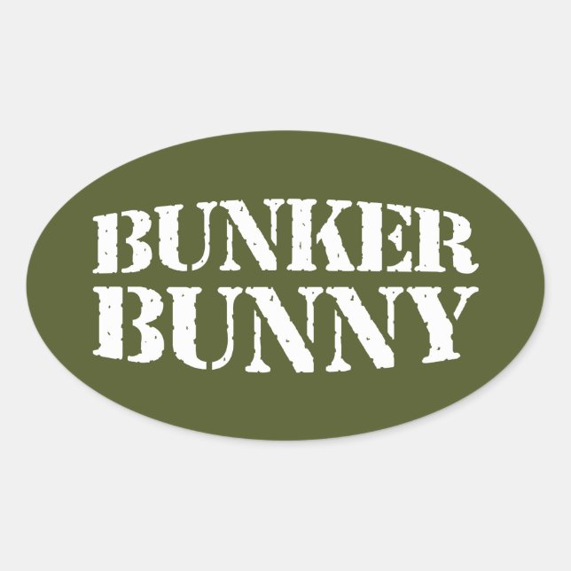 BUNKER BUNNY OVALER AUFKLEBER (Vorderseite)