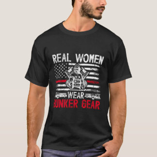 Bunker Gear Female Feuerwehrfrau Feuerwehrfrau Feu T-Shirt