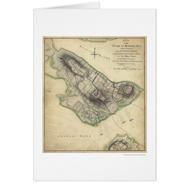 Bunker Hill-Kriegs-Karte - 1775 (Vorne)