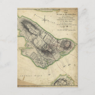 Bunker Hill Revolutionary War Karte (17. Juni 1775