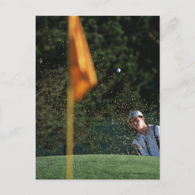 Bunkerschuss (Golf) Postkarte (Vorderseite)