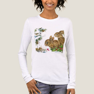 Bunnies and Bird Enjoy Snow Tri-Blend Shirt