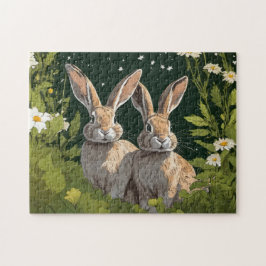 Bunnies auf einem Feld Puzzle