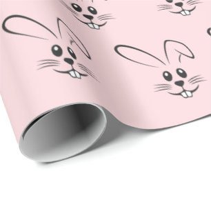 Bunnies auf rosa geschenkpapier