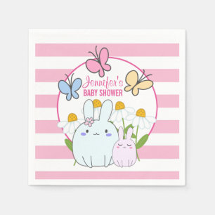Bunnies, Butterflies & Daisies Babydusche Serviette