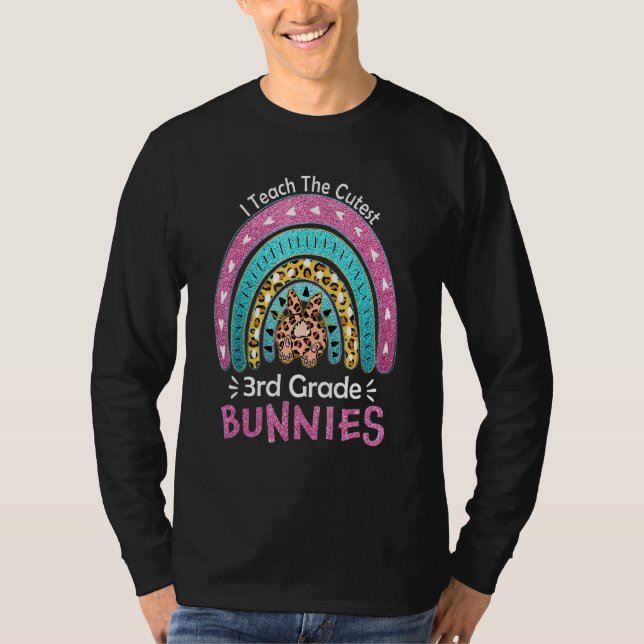 Bunnies der dritten Klasse I lehren Niedliche Leop T-Shirt (Vorderseite)