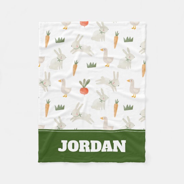 Bunnies & Ducks auf dem Bauernmuster Fleecedecke (Vorderseite)