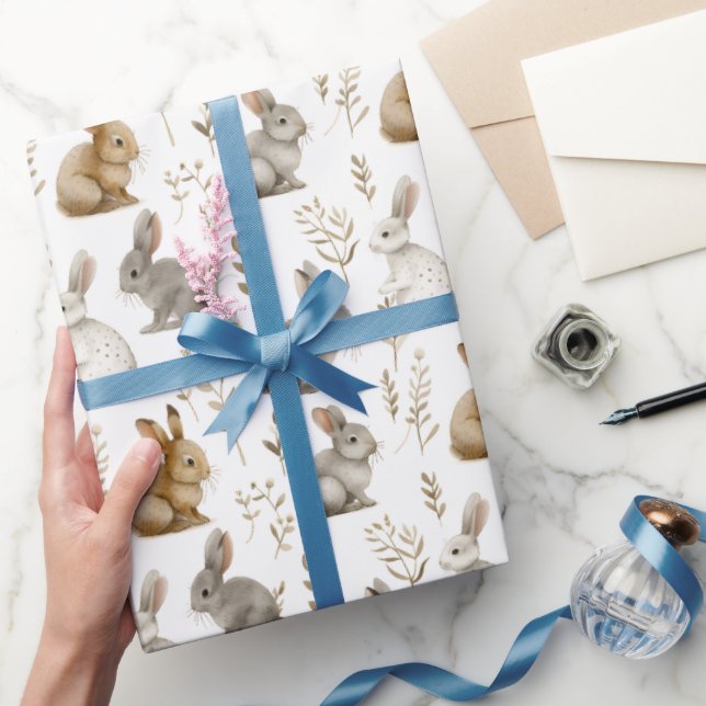 Bunnies & Foliage Wrapping Paper Geschenkpapier (Schenken)