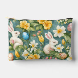 Bunnies, Frühlingsblumen und Ostereier. Malerei Zubehörtasche