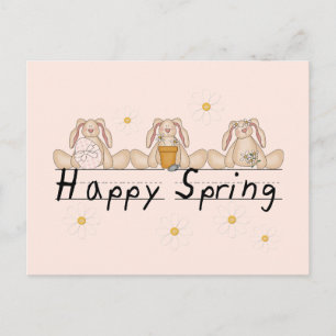 Bunnies Happy Spring T - Shirt und Geschenke Postkarte