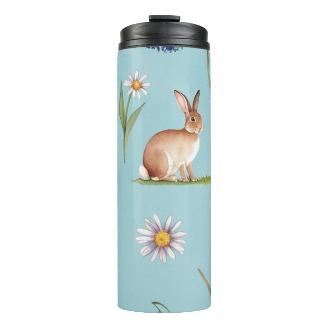 Bunnies, Hares, Bluebells & Daisies Thermosbecher (Vorderseite)