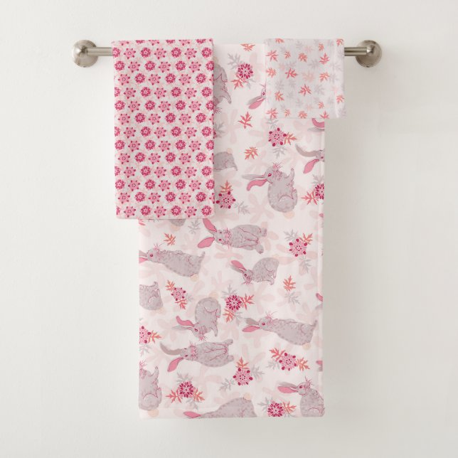Bunnies im Blume Field Towel Set (Insitu)