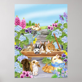 Bunnies im Garten Poster