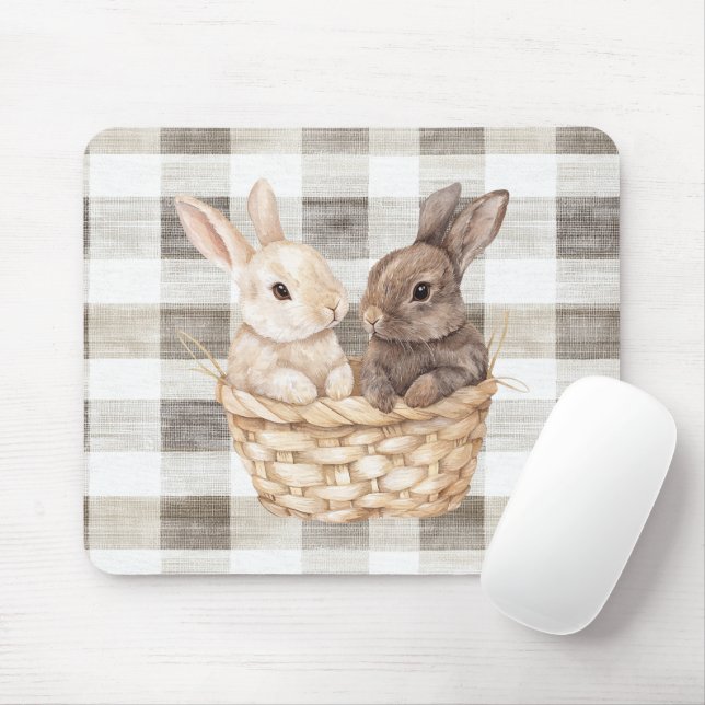 Bunnies im Korb Mousepad (Mit Mouse)