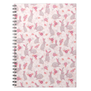 Bunnies in Blume Field Notebook Notizblock