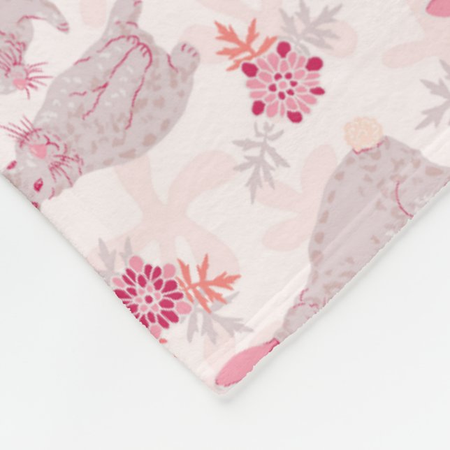 Bunnies in der Blume Fleecedecke (Ecke)