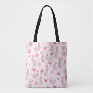 Bunnies in der Blume Tote Bag