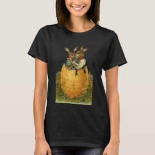 Bunnies in einem Goldeier, Vintag Viktorianischer  T-Shirt