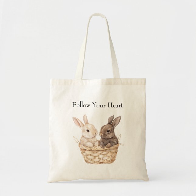 Bunnies in einem Korb Tragetasche (Vorne)