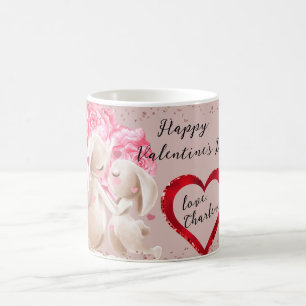 Bunnies in Liebe Rotes Herz Valentine Kaffeetasse