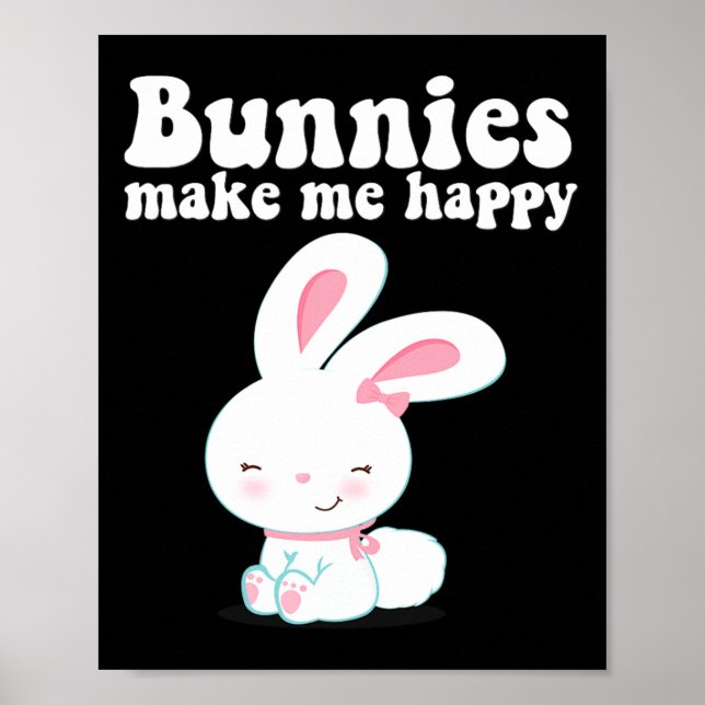 Bunnies machen mich glücklich Kleinkind Mädchen Ki Poster (Vorne)