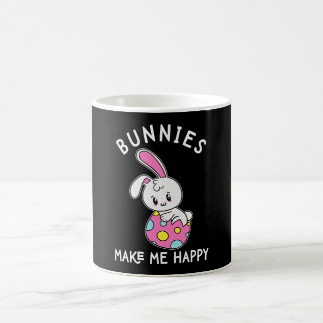 Bunnies machen mich zu einem glücklichen Ostereier Kaffeetasse (Mittel)