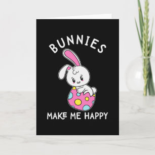 Bunnies machen mich zu einem glücklichen Ostereier Karte