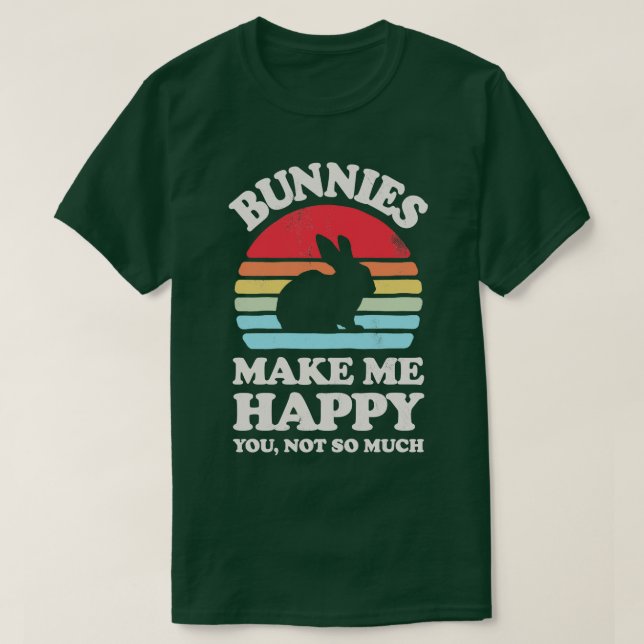Bunnies macht mich glücklich, Sunset Retro für Män T-Shirt (Design vorne)